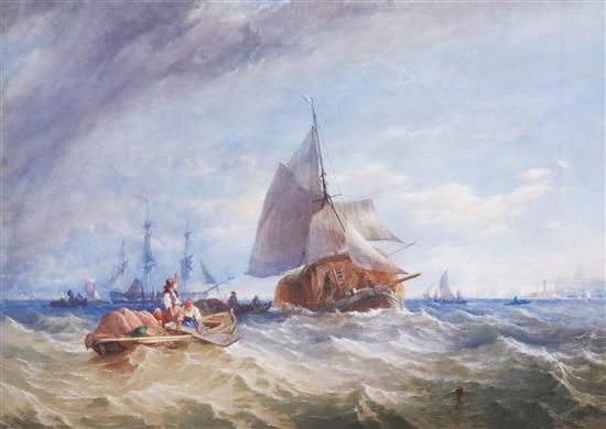 Thomas Sewell Robins (1810-1880) Off Margate 18 x 25.5in.